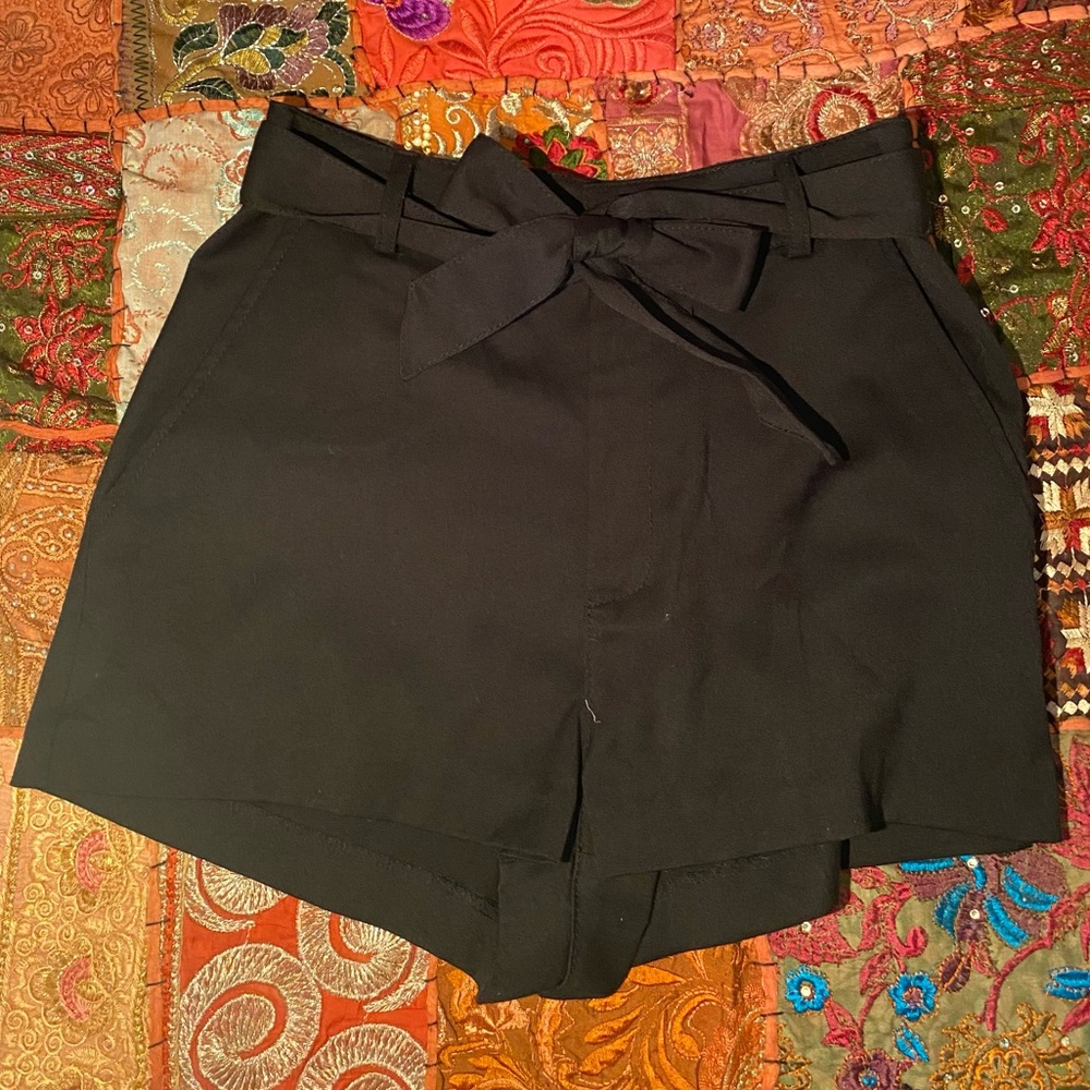 High Waisted Black Dress Shorts